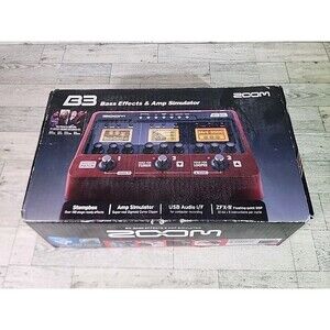 ZOOM B3 Bass Effects & Amp Simulator Bass Multi Effect Pedal w/ Box & Manual